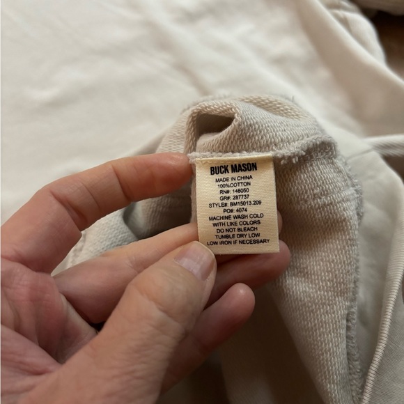 Buck Mason Hoodie Sweatshirt Short Sleeve Brushed Loopback Terry Large - Picture 9 of 16